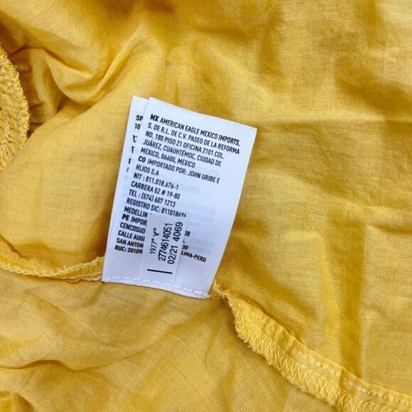 American Eagle Outfitters Womens Eyelet Smocked Waist Mini Skirt Yellow Sz Small - Picture 7 of 14
